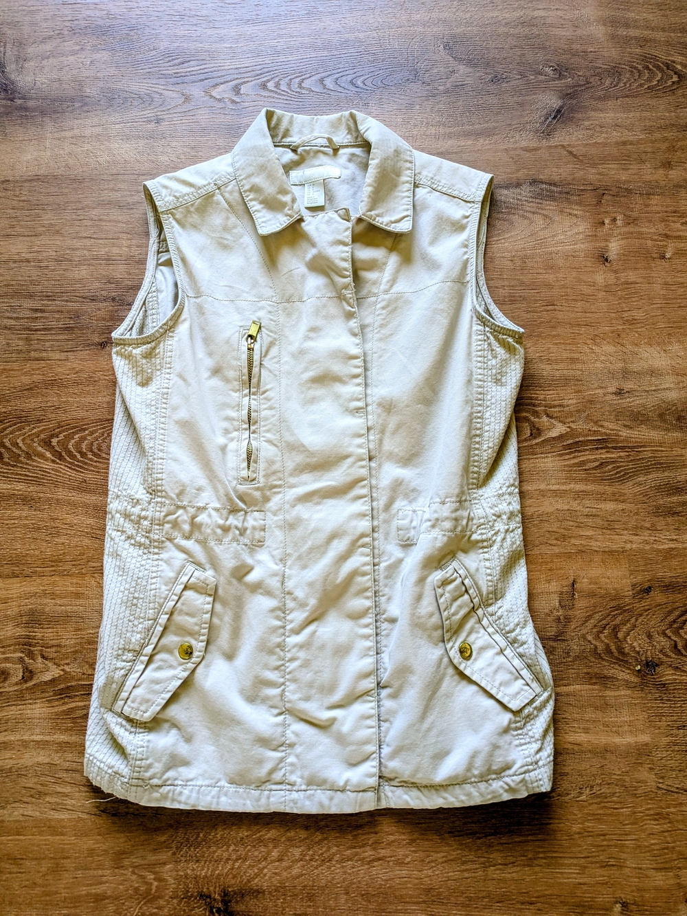 H&M Sleeveless Utility Vest in Light Cream